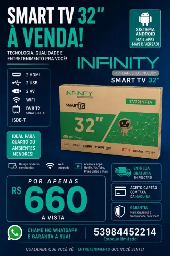 BARBADA TV 32? SMART NOVA COM GARANTIA