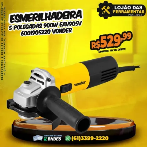 Esmerilhadeira 5 Pol 900w Com Velocidade Variável EAV905v Vonder