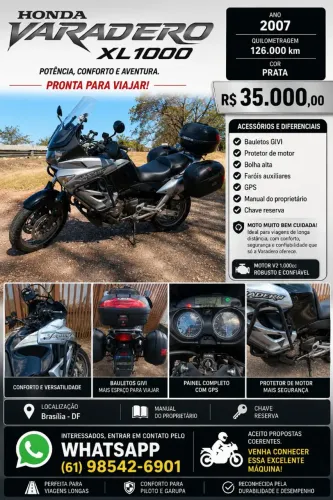 VENDO / TROCO -  Honda Varadero XL1000  - Touring Trail 