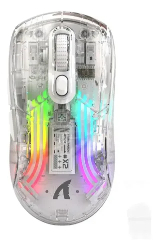 vendo: Mouse Sem Fio Attack Shark X2 Transparente Rgb Branco