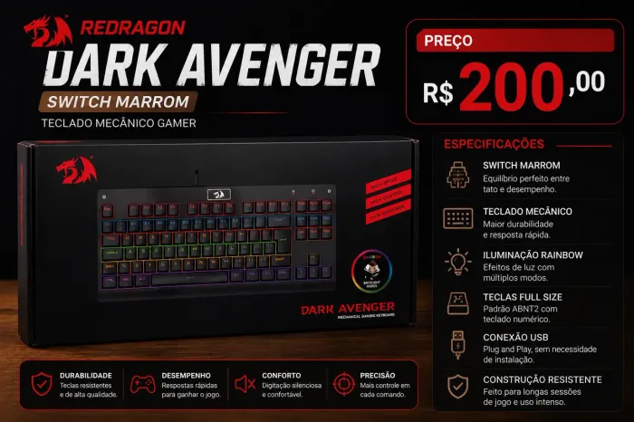 Teclado redragon dark avenger