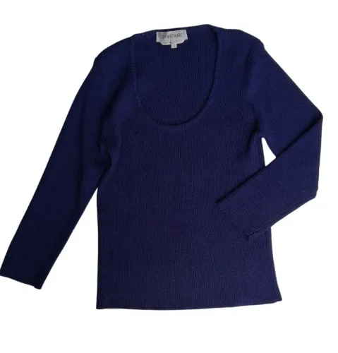 blusa sportmax trico canelada azul marinho
