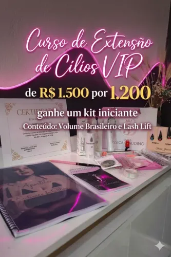 Curso de extensão de cílios Vip
