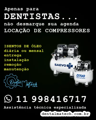 Compressore odontológico isento de óleo - Locação