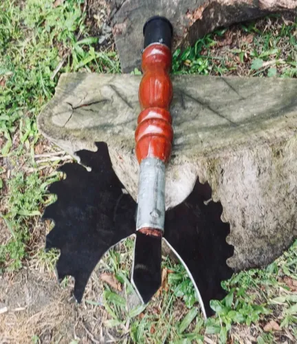 Machadinha Xangô Religião Umbanda 2 Cabeças Lâmina Dentada