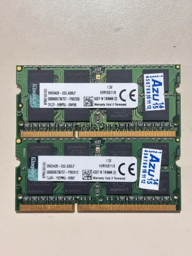 Memória Ram KINGSTON DDR3 2x8gb 1600MHz