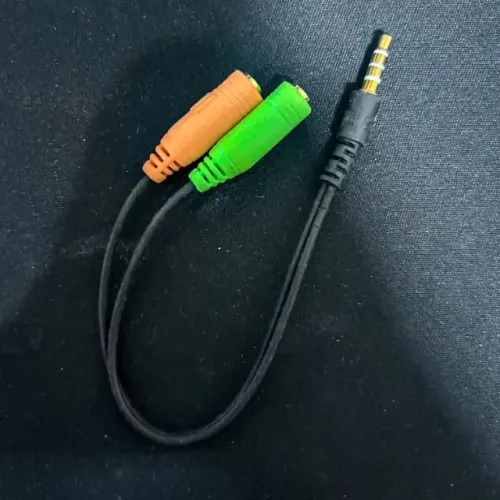 Adaptador P3 Macho para 2 P2 Fêmea Fone e Microfone