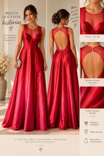 VESTIDO DE FESTA EKLACIA ACETINADO DEGRADÊ