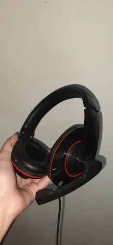 Headset Gamer com fio P3, Preto e Vermelho, YYS-RP01, Loop Way - CX 1 UN