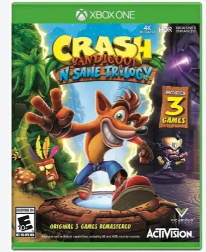 JOGO XBOX ONE CRASH N SANE TRILOGY 3 EM 1
