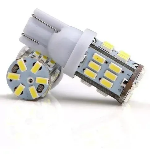 Par Lampadas Pingo Lanterna T10 W5w 30 Leds nas cores Super Branca ou Rosa