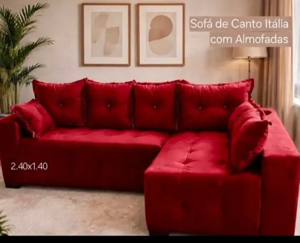 Sofa italia 2,40 ×1,40 espuma D45 em tecido suede por 1.100 na promoção até final do mês