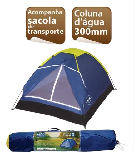 Barraca Camping Iglu Para 2 Pessoas Azul - Mor