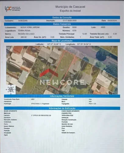 Lote em Rua Terra Roxa - Pacaembu - Cascavel/PR