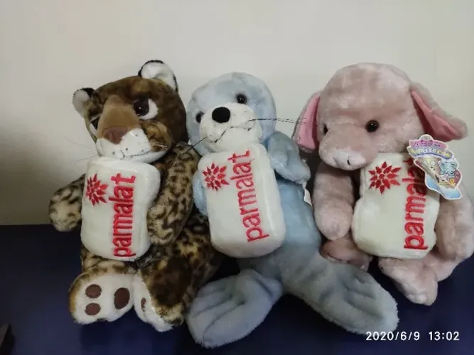 Bichinhos de Pelúcia da Coleção Mamíferos Parmalat Novos - valor por unidade R$120