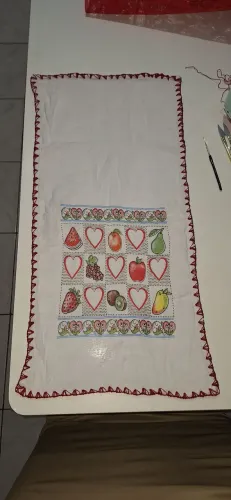 Pano de prato Bordado de croché.