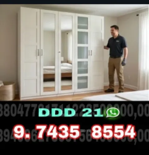 Montador de móveis com atendimento ágil para guarda-roupas, armários, closet e cômodas