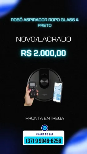Robô Aspirador Ropo Glass 4 Preto