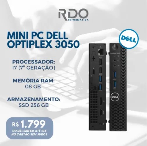 PC Mini Dell 3050 OptiPlex Core I7 7A 08GB RAM SSD 256GB