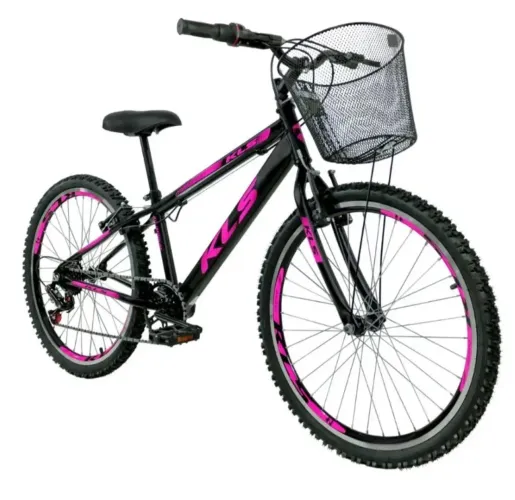 Bicicleta Aro 24 Kls Sport Gold Freio V-Brake Mtb 21 Marchas Feminina