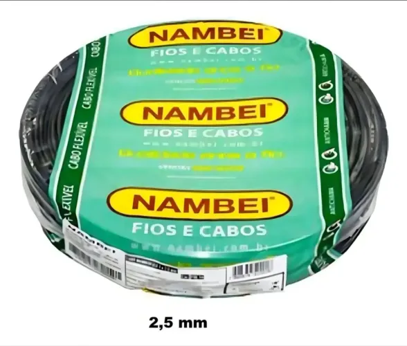 Rolo Cabo de Fio Flexível 2,5 várias cores da Marca NAMBEI
