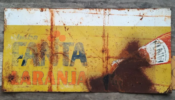 Placa da Fanta Laranja antiga