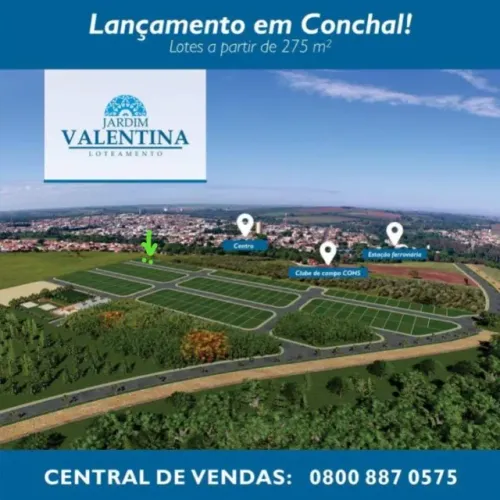 TERRENO A VENDA JARDIM VALENTINA - CONCHAL-SP