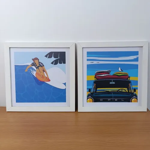 Par de quadros de surf