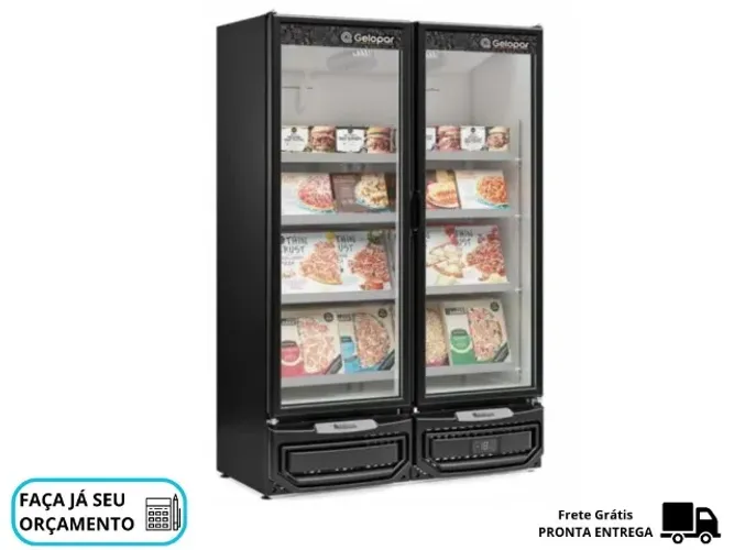 Freezer Vertical 2 Portas de Vidro Gelopar Novo