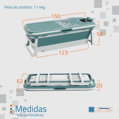 Banheira Hidromassagem Dobrável Gigante Sulis 350l