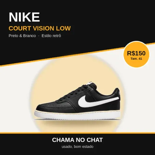 Tênis Nike Court Vision Low Preto