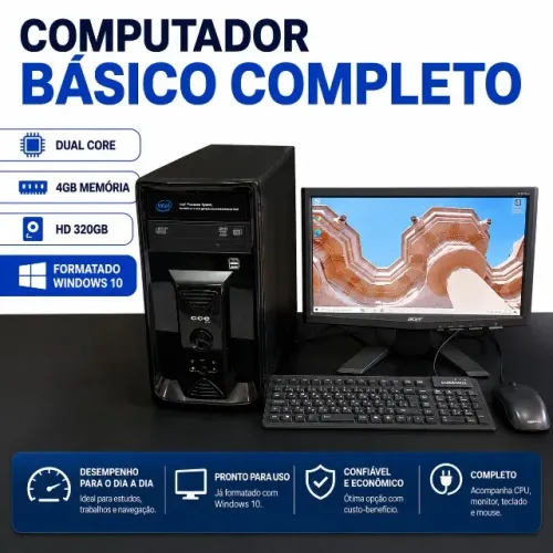Computador Básico Dual Core Revisada Com Garantia!
