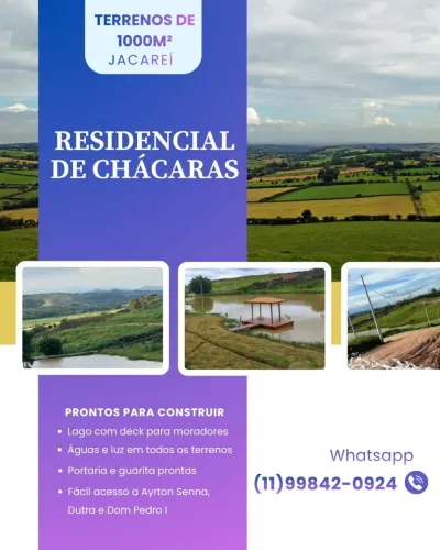 terreno com água  luz pronto para construir.