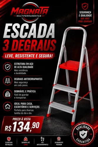 Escada 3 degraus alta qualidade 
