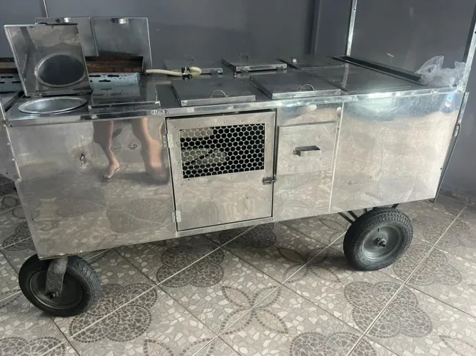 Carrinho de inox para rotdog