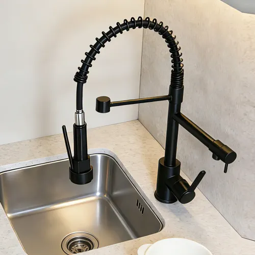 Torneira Cozinha Gourmet Mixer Chuveiro Duo Spray Preto Premium Extraíveis Torneiras
