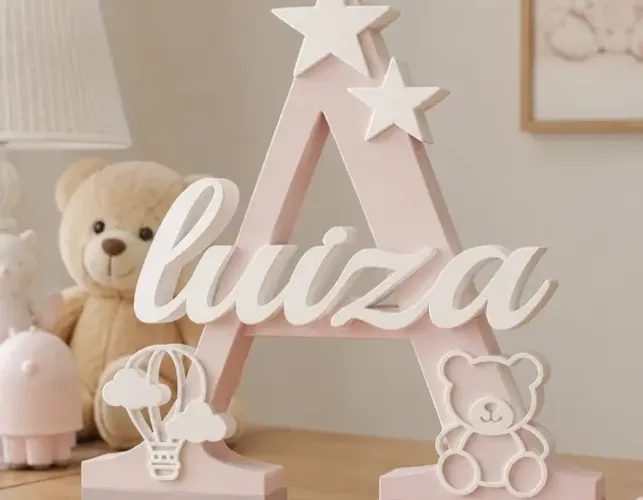Letra + Nome Personalizado Impressão 3D