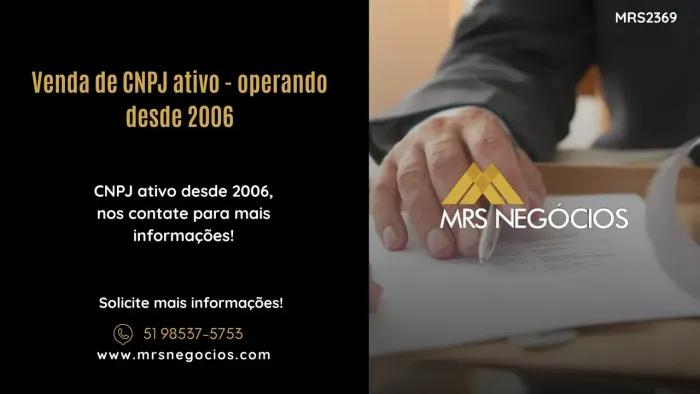 Venda de CNPJ ativo - operando desde 2006