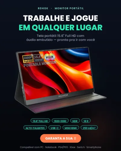 Segunda Tela Portátil - Ideal Para Trabalho e Jogos