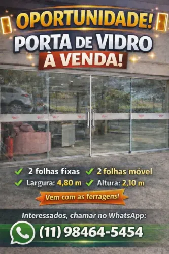 PORTA DE VIDRO PARA ESTABELECIMENTO COMERCIAL