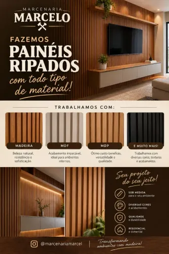 Painel Ripado Sob Medida em Madeira e MDF | Marcenaria Marcelo