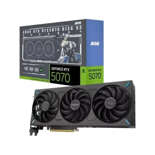 Placa de Vídeo ASUS RTX 5070 ATS OC V2 NVIDIA, Sem RGB, 12GB GDDR7 - 90YV0M1E-M0NA00