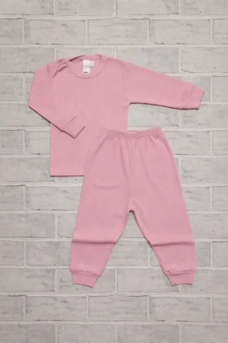 Conjunto Bebê Rosa P Algodão - Manga Longa + Mijão