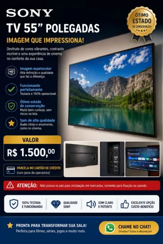 TV SONY 55" SMART TV - IMAGEM ESPETACULAR