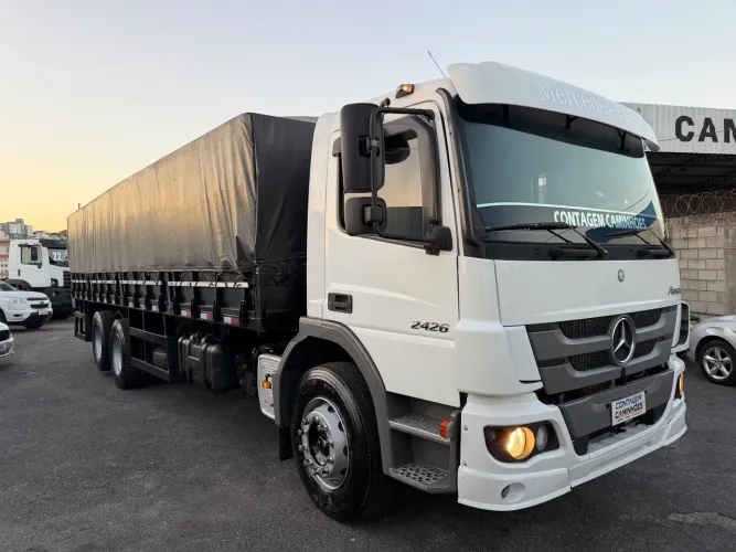 Mb atego 2426 2014 completo ar condicionado graneleiro galego com lonas