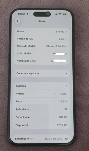 iPhone 15 Pro Max 512gb Preto Titânio