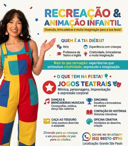 Animadora de Festa Infantil na grande SP