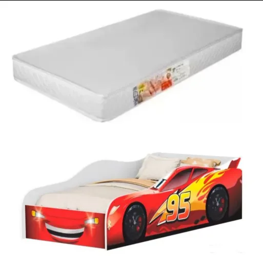Cama para crianças personalizada com carrinho, colchão incluso, não faço frete