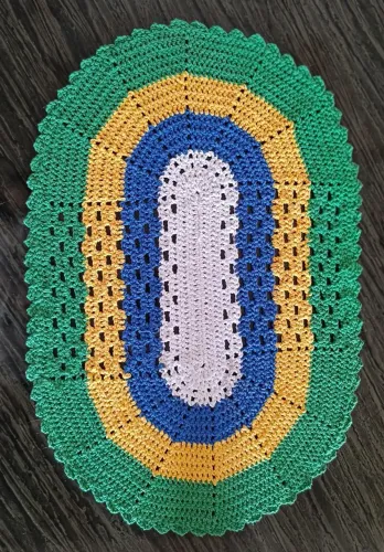 Tapete Do Brasil de Crochê (DECORAÇÃO PARA A COPA)