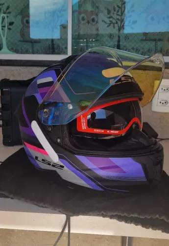 CAPACETE LS2 STREAM II FF808 VINTAGE FOSCO ROXO